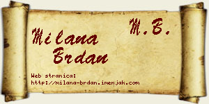 Milana Brdan vizit kartica